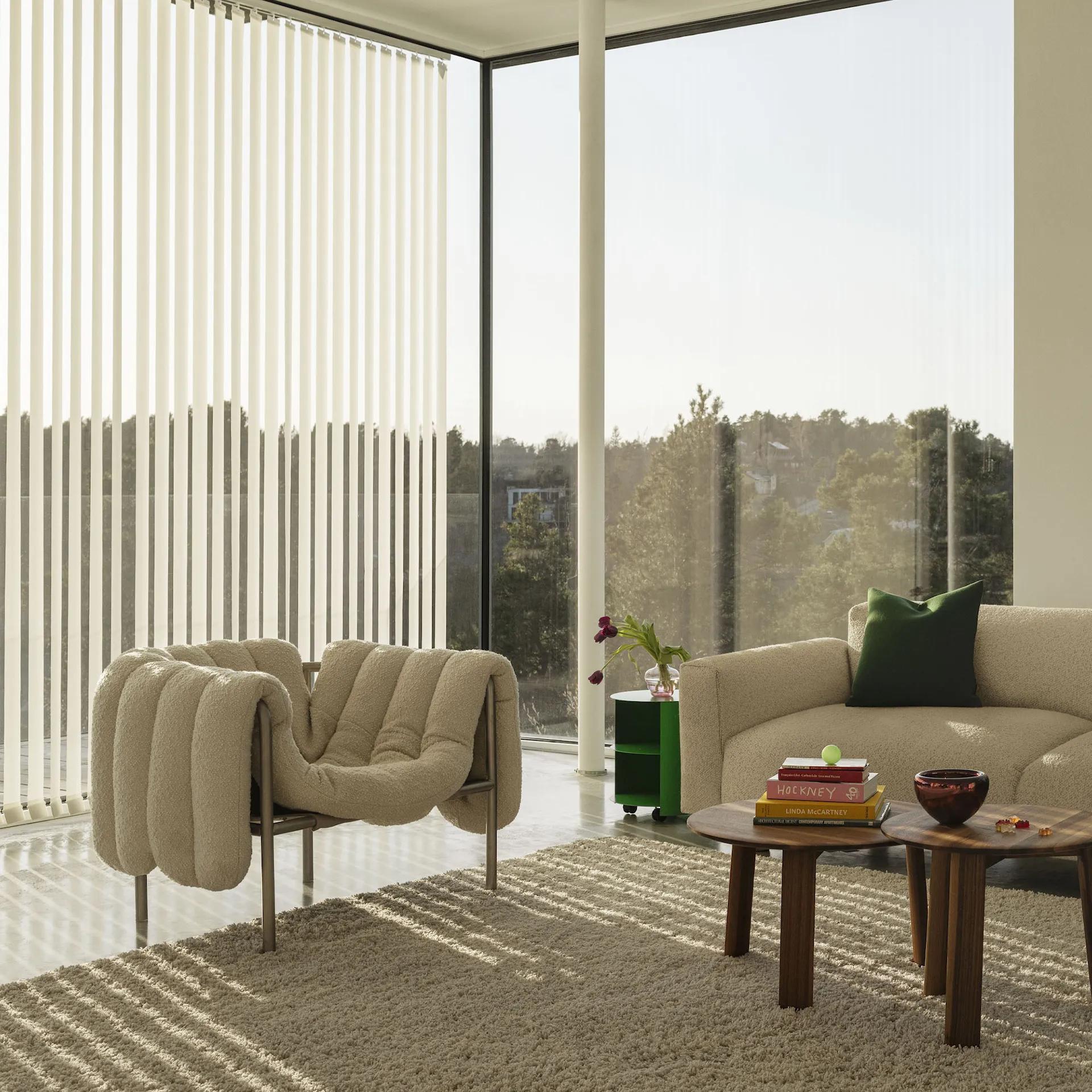 Contemporary Lounge Chair 'Puffy' by HEM, White Steel, Eggshell Bouclé In New Condition For Sale In Paris, IDF