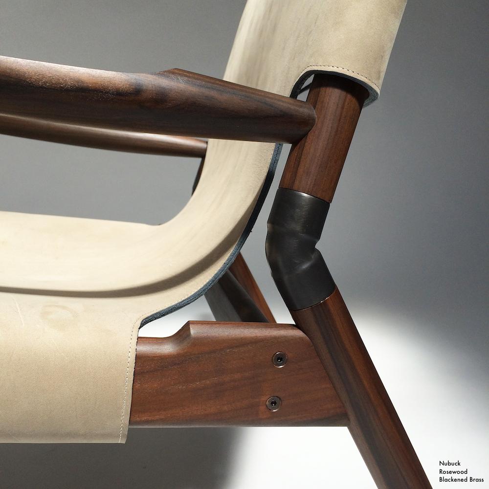 Not So General Gallery in Los Angeles is proud to present the EÆ lounge chair by Brooklyn-based Erickson Aesthetics in rosewood, Nubuck leather and blackened brass

Handcrafted by Brooklyn-based design practice Erickson Aesthetics, the EÆ lounge