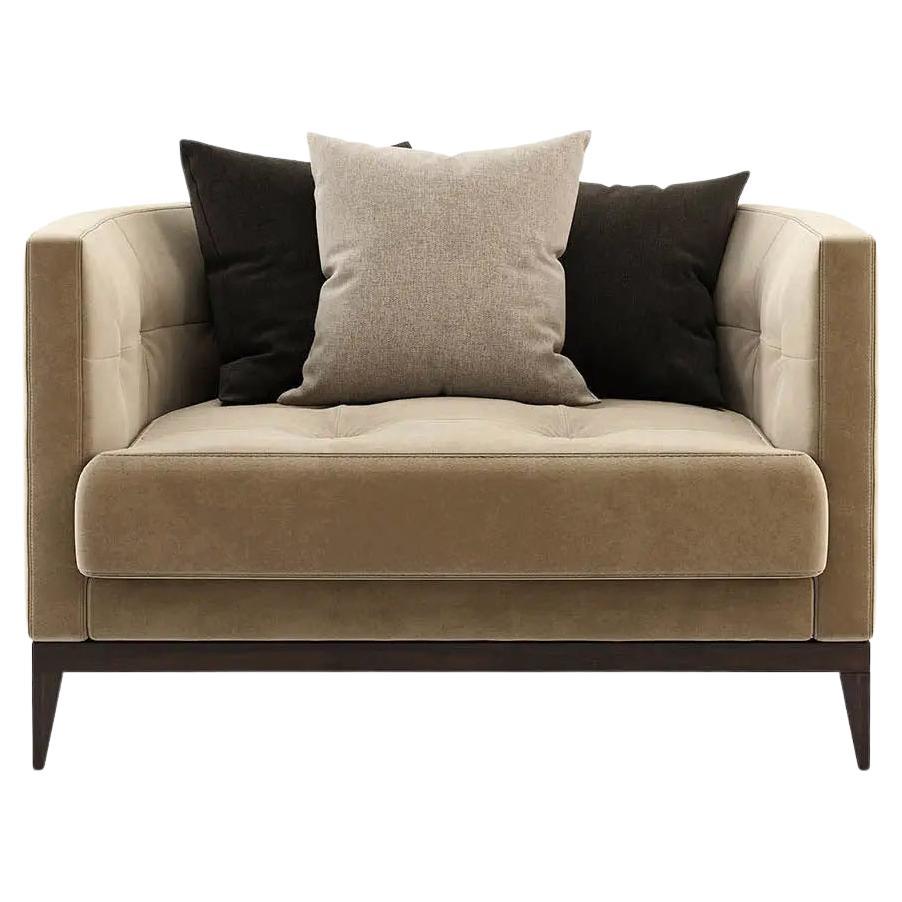 Plush Tufted Circle Lounge Chair with Brass Base at 1stDibs plush