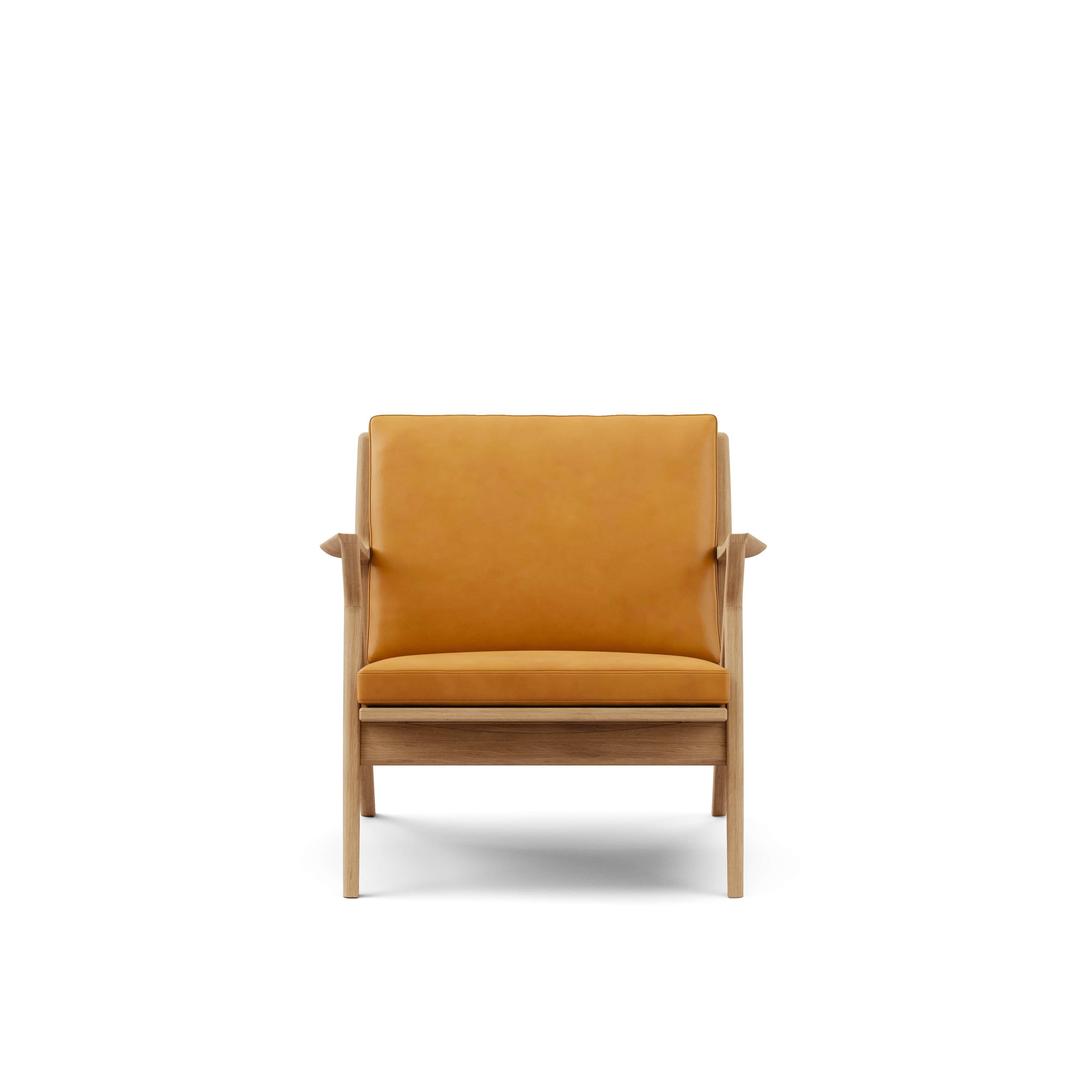 Scandinave moderne Chaise longue contemporaine 'Z-Chair' par DK3, Oak Oak Oak, cuir Cognac en vente