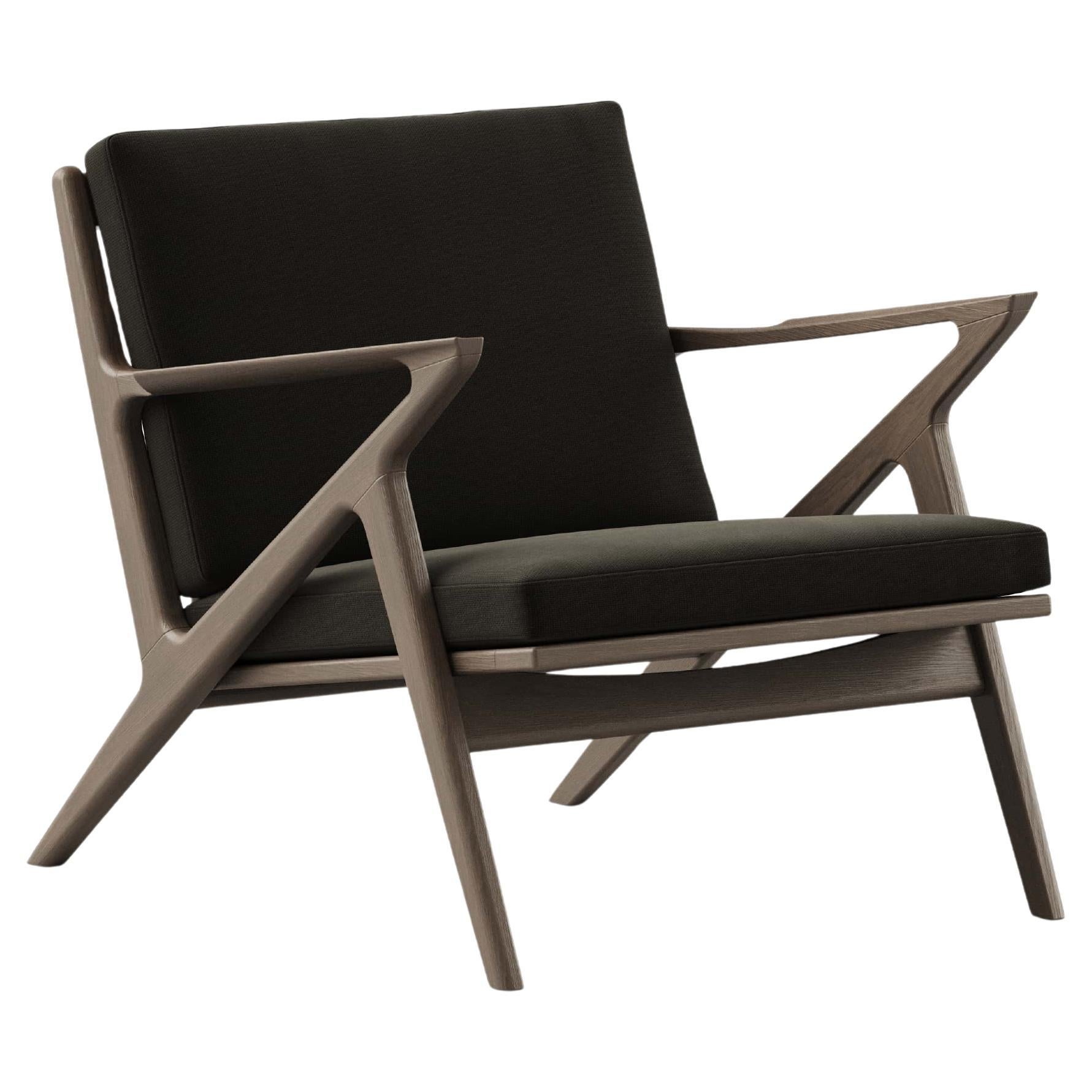 Contemporary Lounge Chair 'Z-Chair' by DK3, Smoked Oak, Balmoral 99