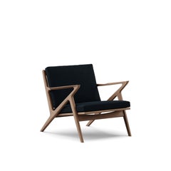 Contemporary Lounge Chair 'Z-Chair' by DK3, Walnut, Alpaca 1108