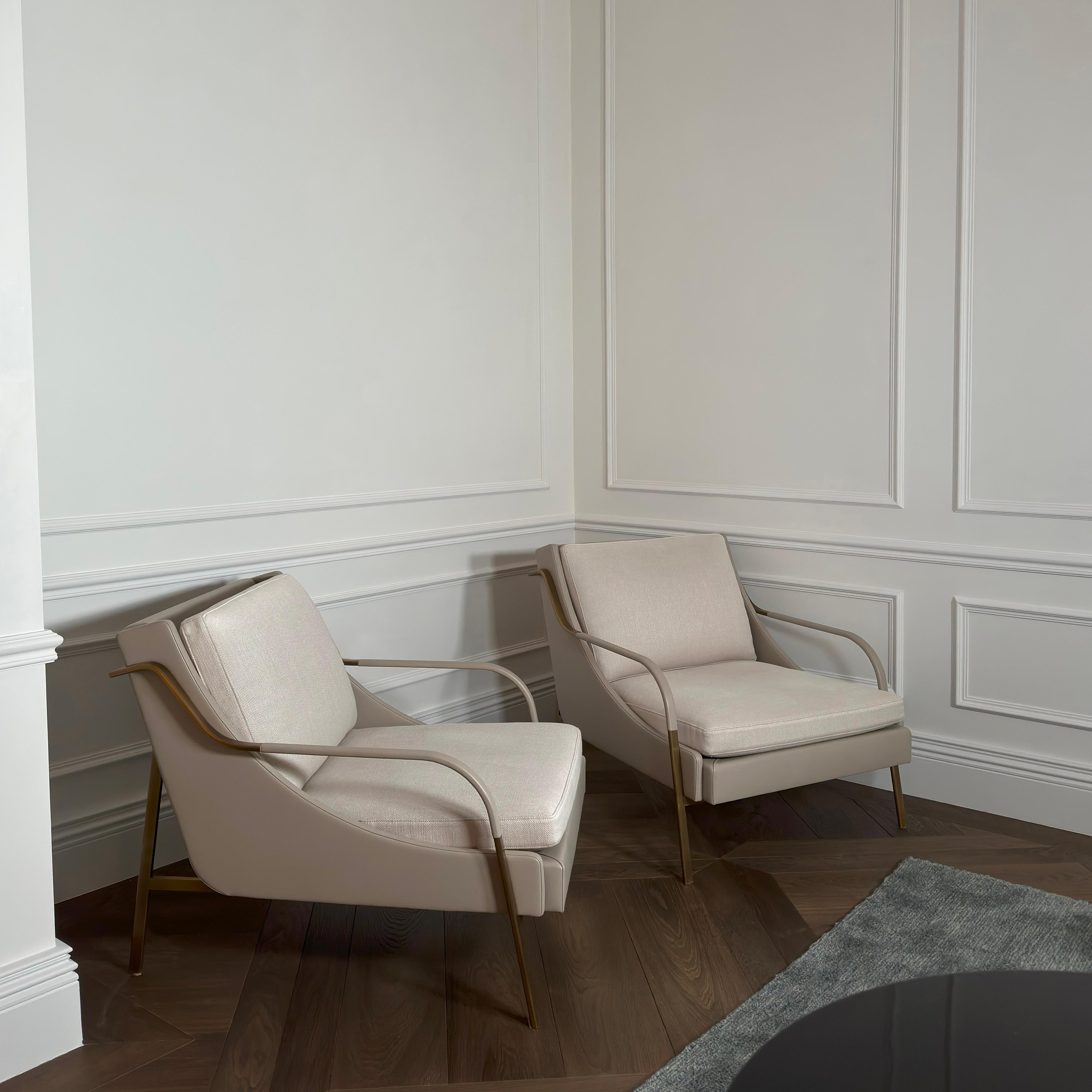 Contemporary Lounge Chairs, French 1940s Style – ‘Harlow’ by Holly Hunt For Sale 2
