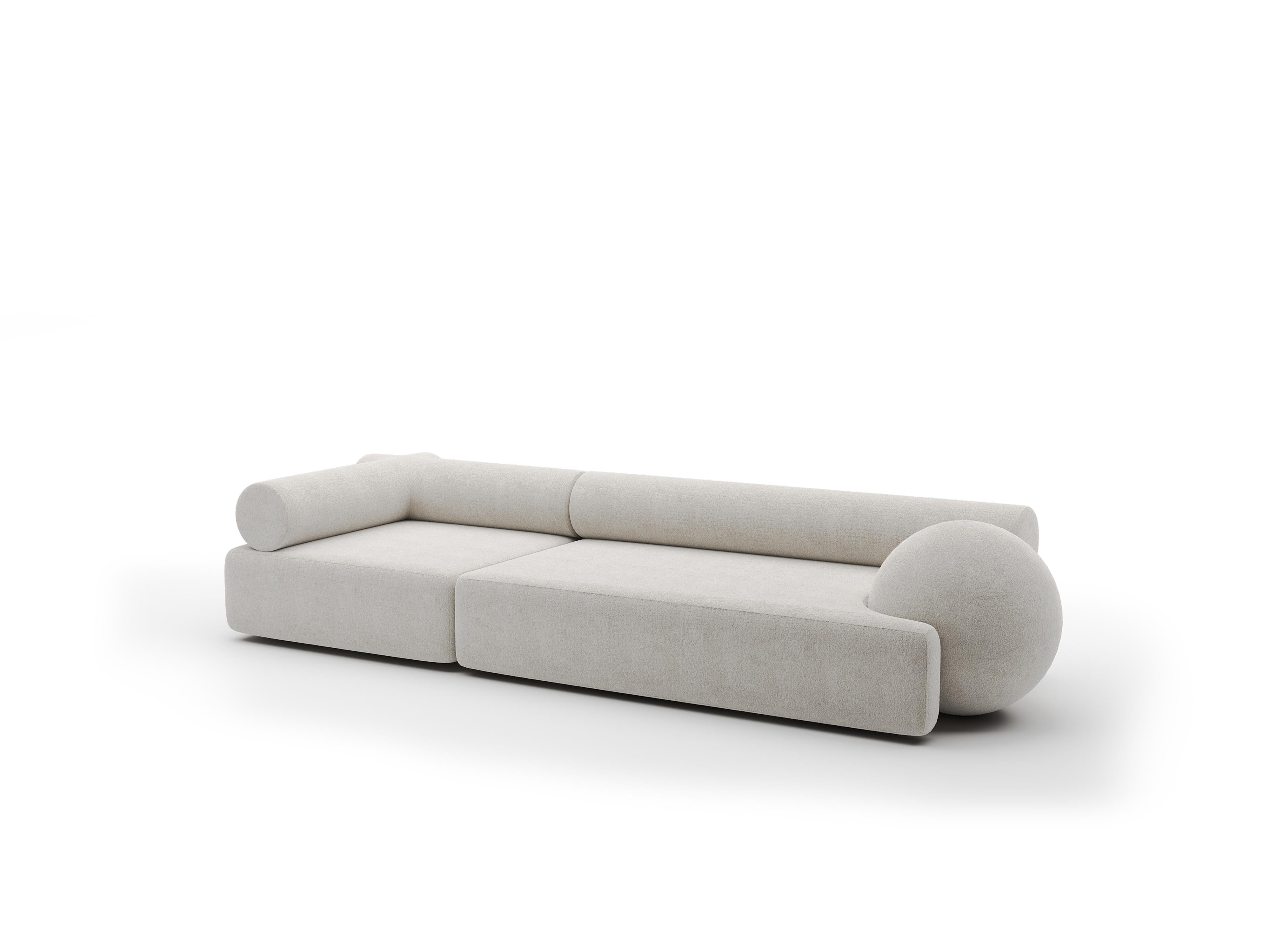 Minimalist Contemporary lounge Sofa 'Ring' in Italian Fabric by Palo Nero For Sale