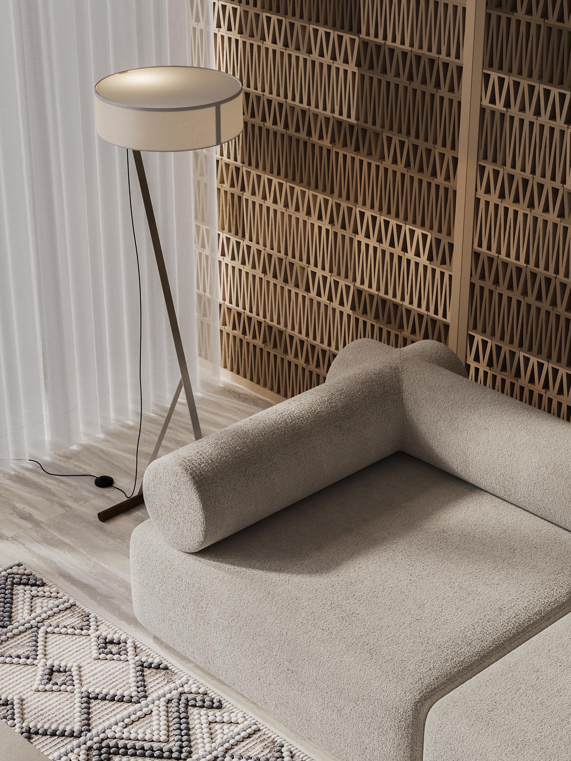 Ukrainian Contemporary lounge Sofa 'Ring' in Italian Fabric by Palo Nero For Sale