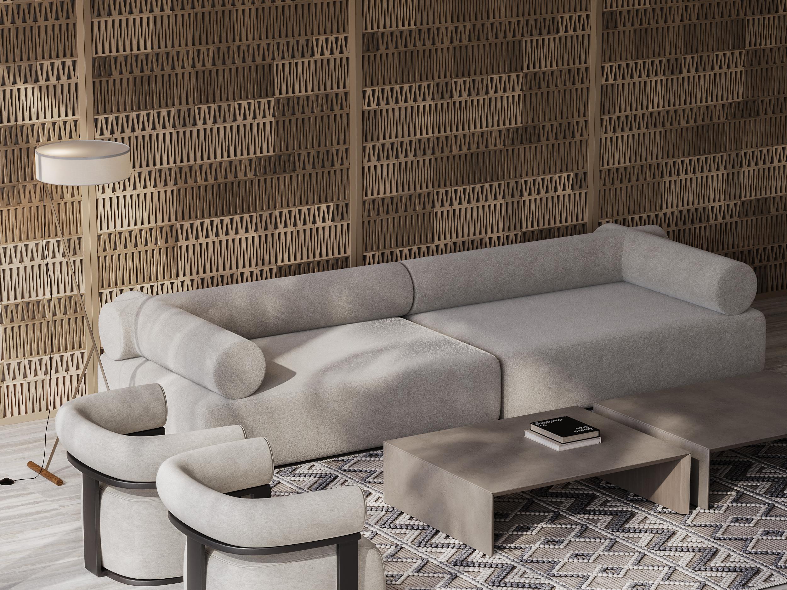 Contemporary lounge Sofa 'Ring' in Italian Fabric by Palo Nero For Sale 2