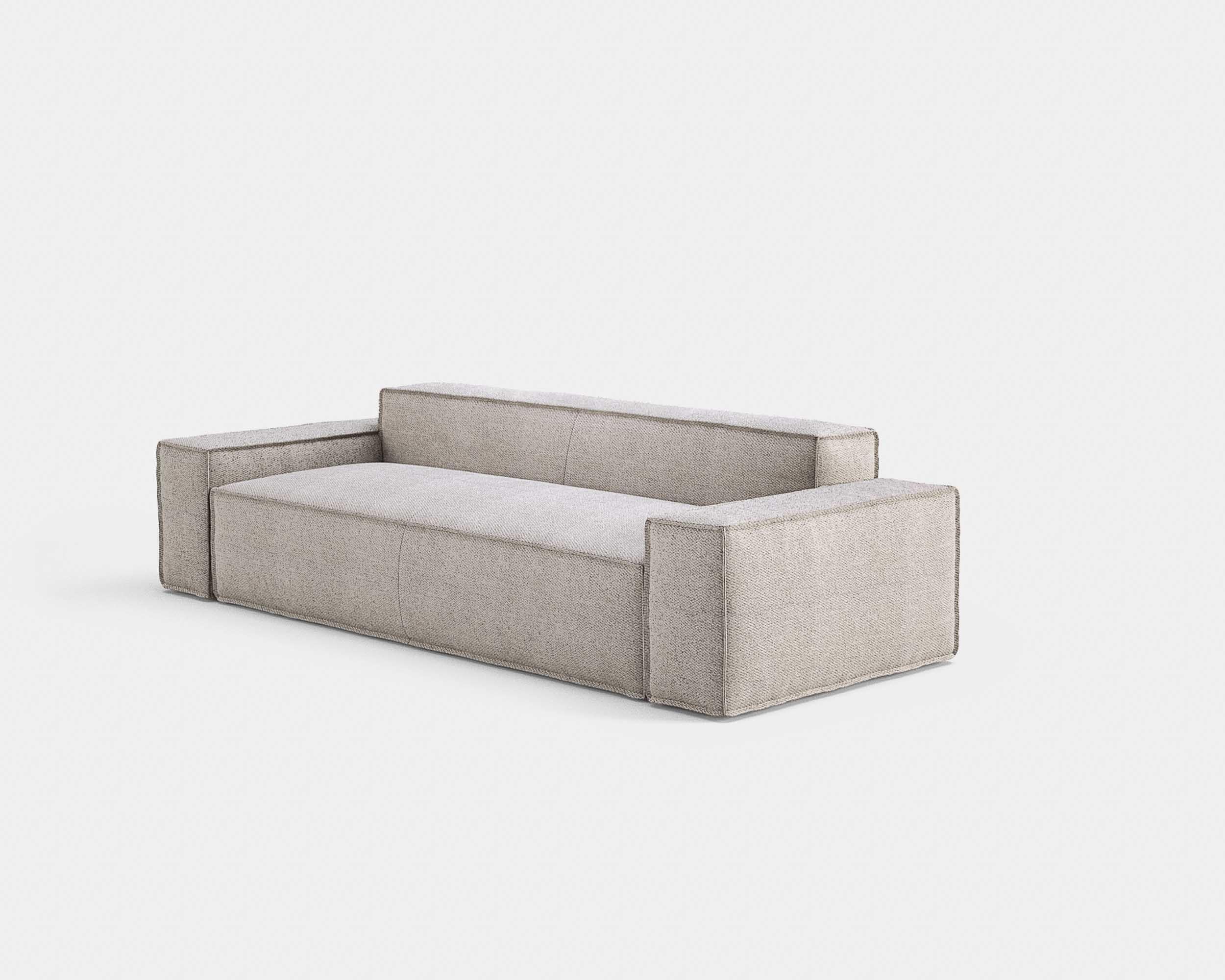 Zeitgenössisches Loveseat-Sofa ''Davis'' Modell 060, Brera 850, Weiß 01 (Organische Moderne) im Angebot