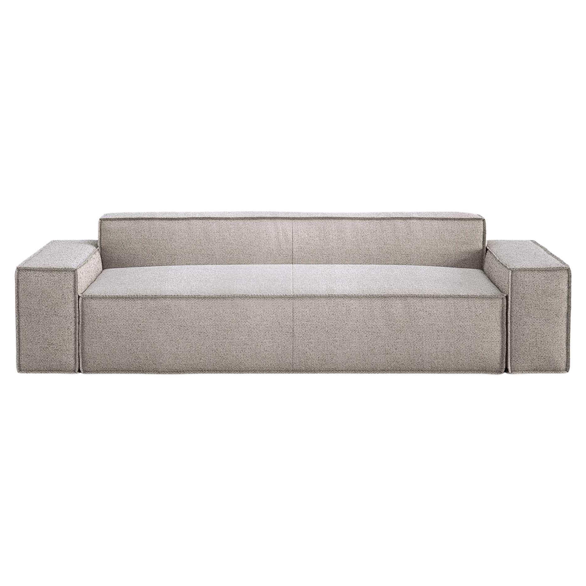 Zeitgenössisches Loveseat-Sofa ''Davis'' Modell 060, Brera 850, Weiß 01 im Angebot
