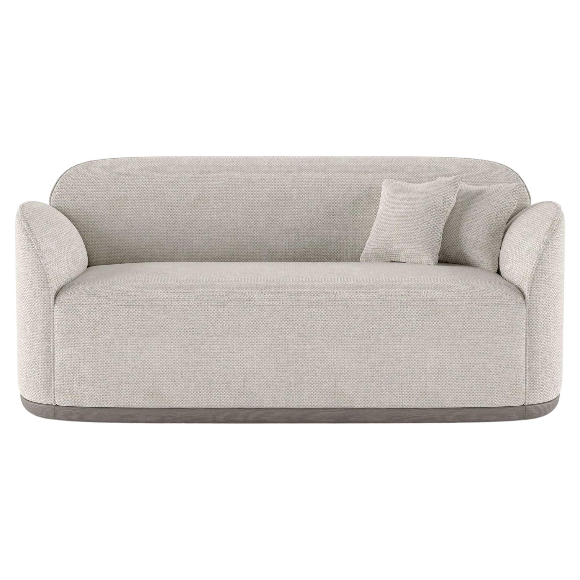 Contemporary Loveseat 'Unio' by Poiat, Fabric Fox 02 by Larsen