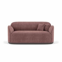 Contemporary Loveseat 'Unio' by Poiat, Pergamena 017 Fabric by Dedar