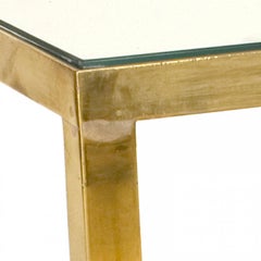 Contemporary Low Brass Mirror Table