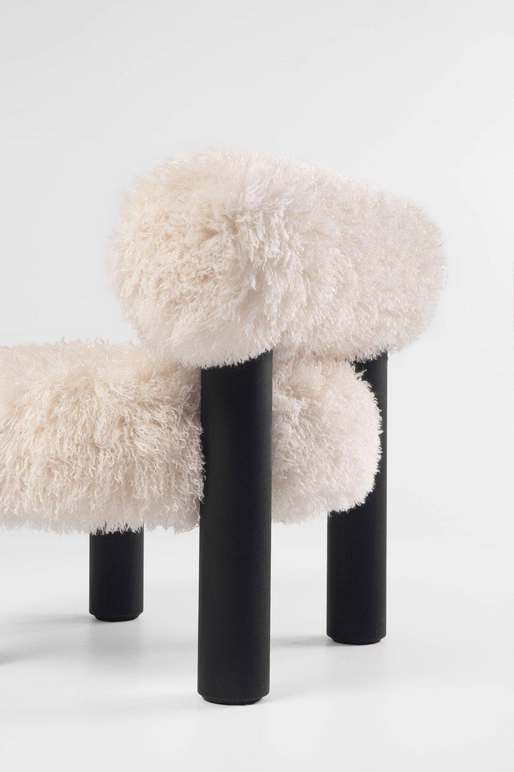 Contemporary Low Chair 'Fluffy' by NOOM, Gropius CS1, Faux Fur For Sale 4