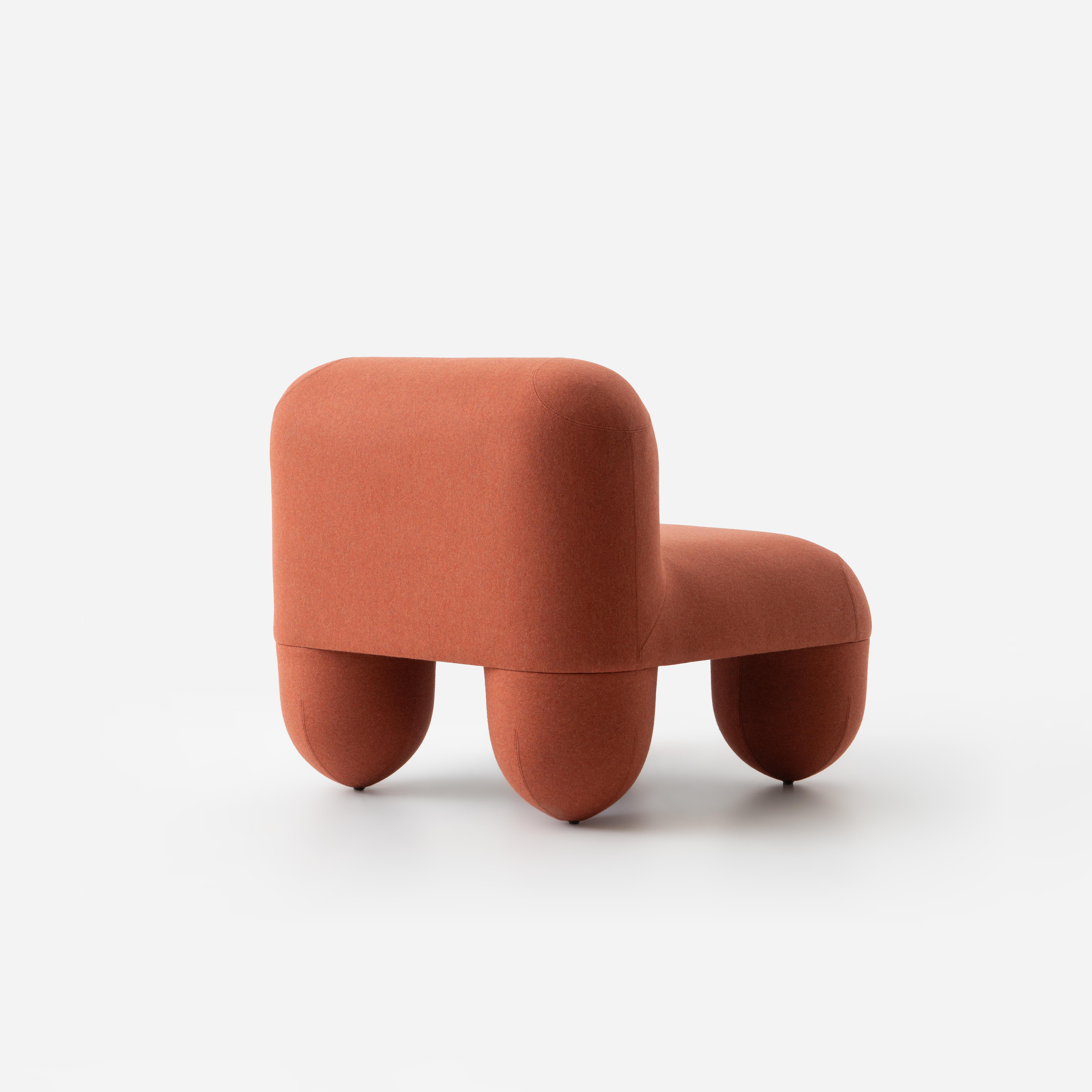 Contemporary Low Chair 'Hello' by Denys Sokolov x Noom, Orange For Sale 4