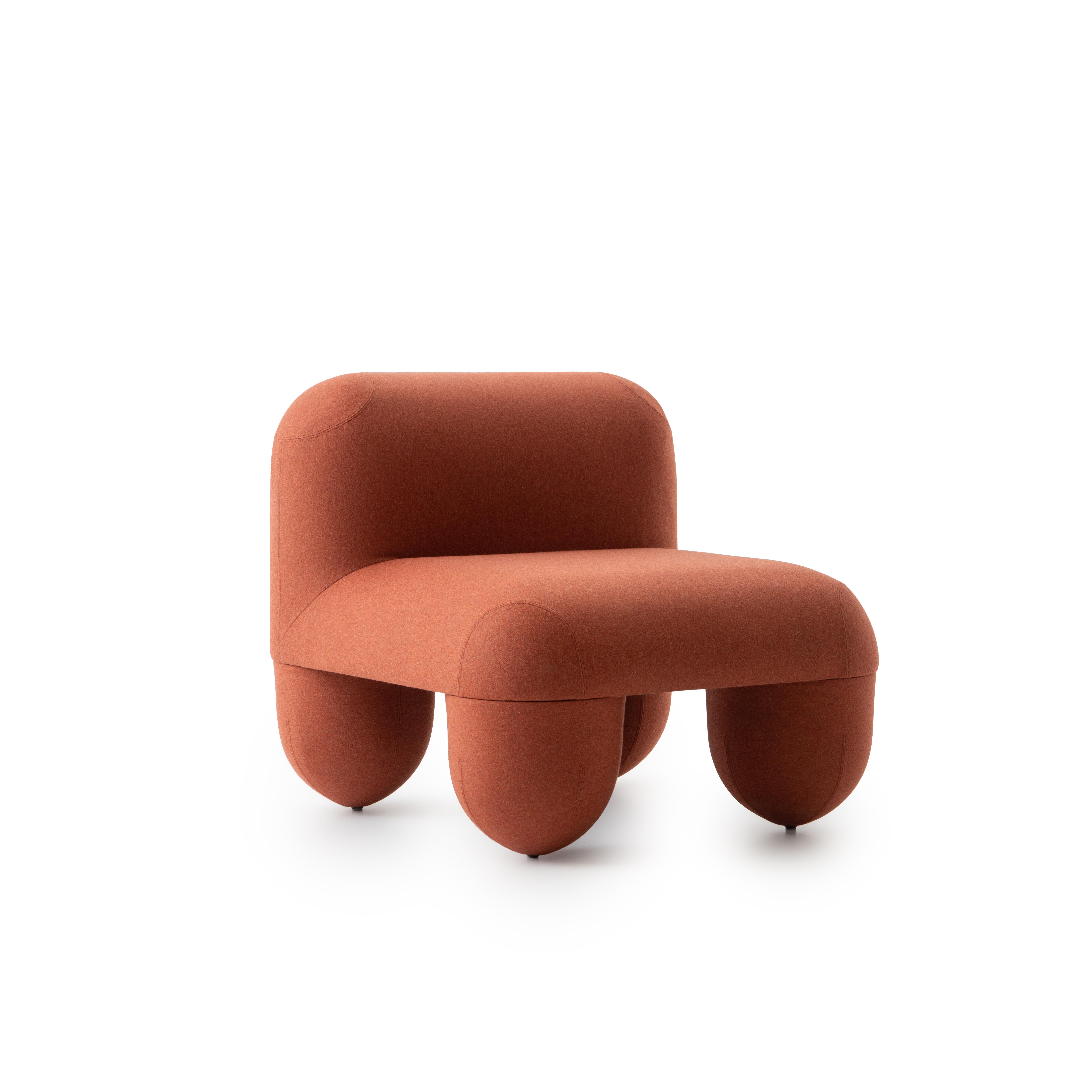 Contemporary Low Chair 'Hello' by Denys Sokolov x Noom, Orange In New Condition For Sale In Paris, FR