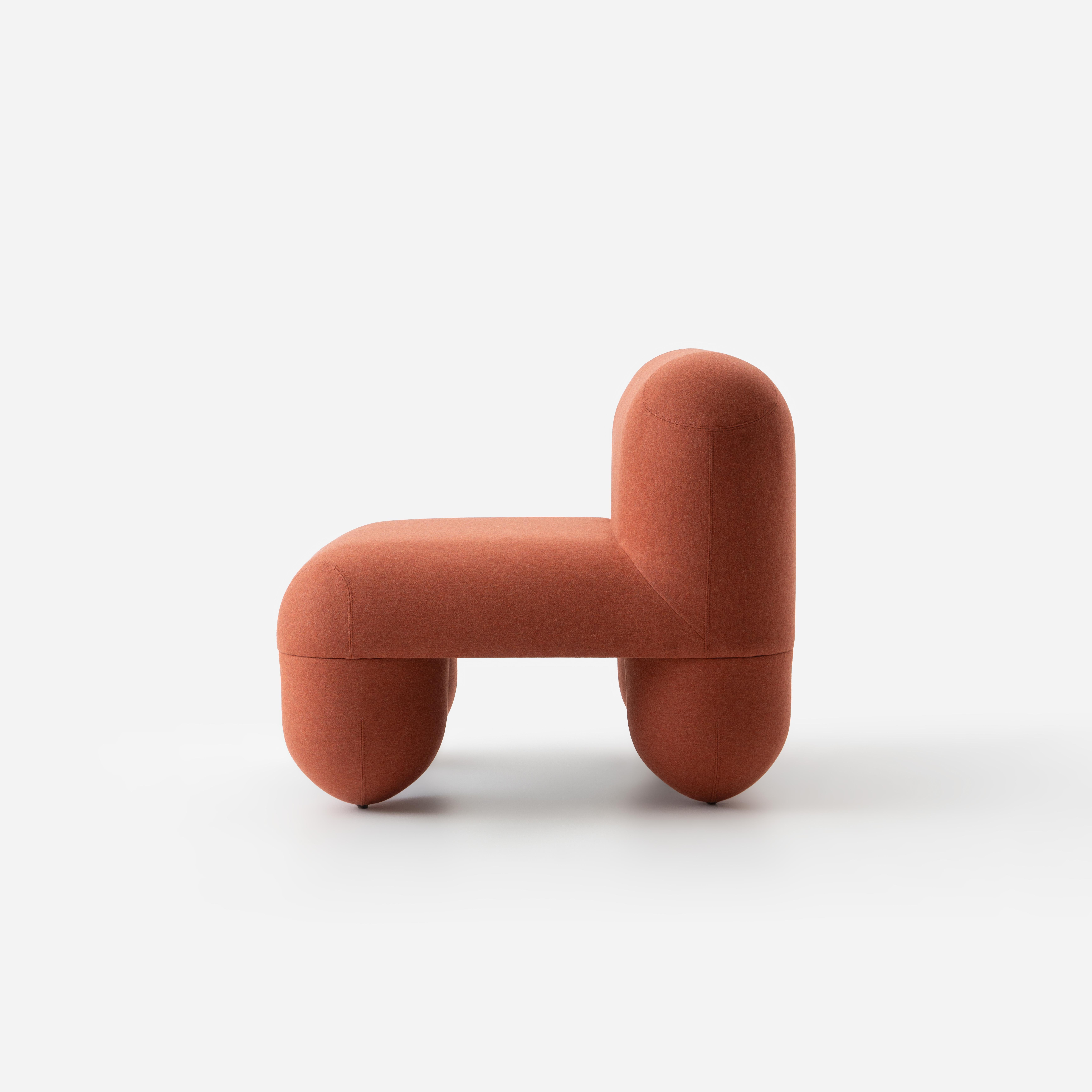 Contemporary Low Chair 'Hello' by Denys Sokolov x Noom, Orange For Sale 1