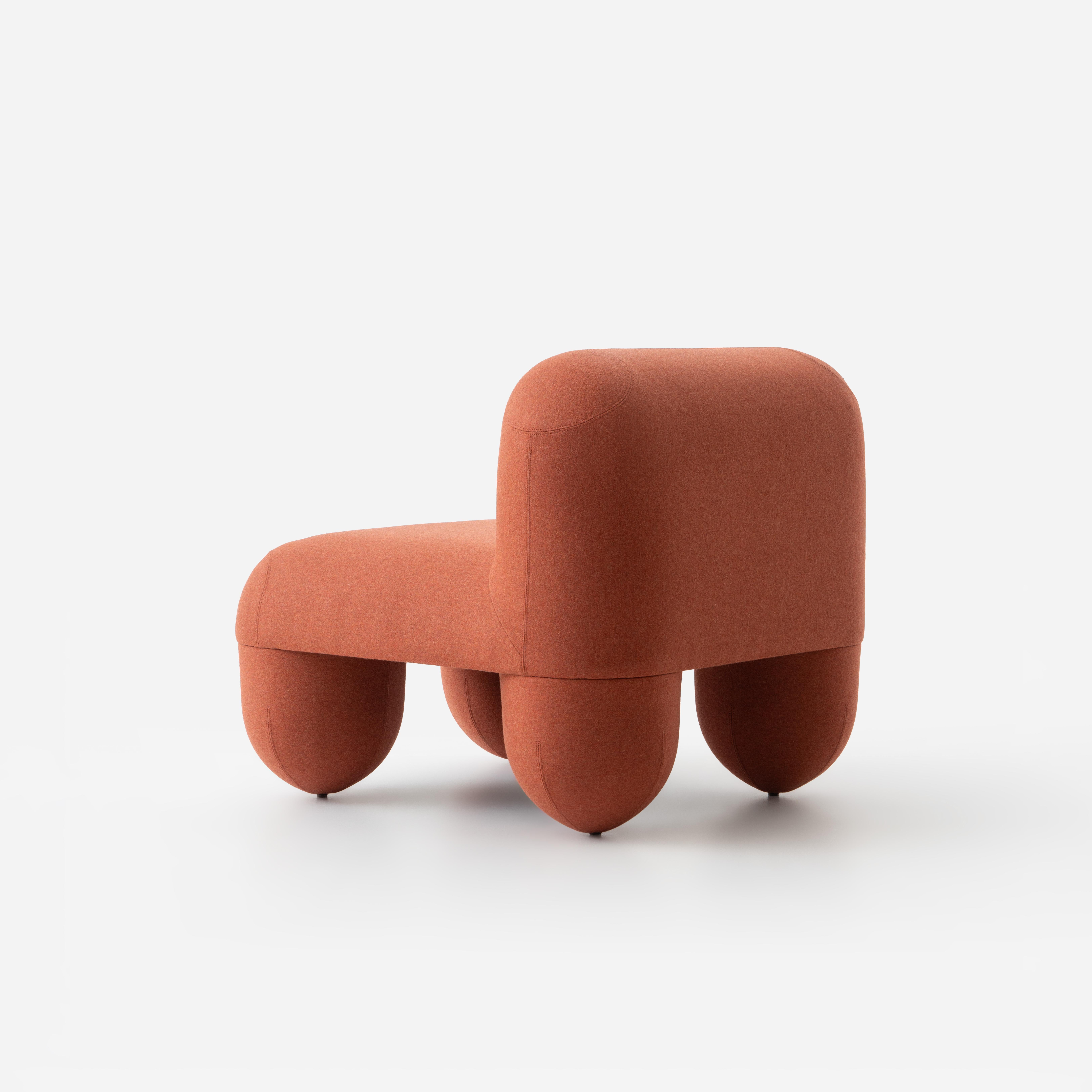 Contemporary Low Chair 'Hello' by Denys Sokolov x Noom, Orange For Sale 2
