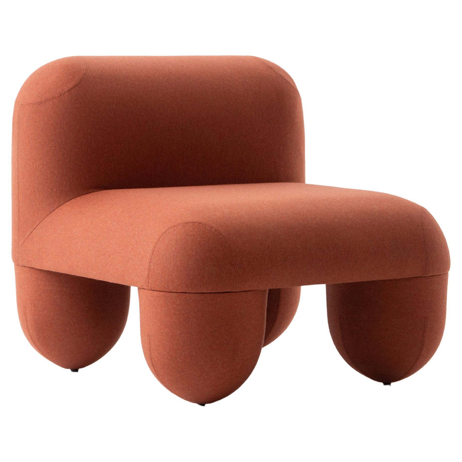 Contemporary Low Chair 'Hello' by Denys Sokolov x Noom, Orange For Sale