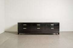 Contemporary Low Hua Li Cabinet with Jade Handles by Robert Kuo