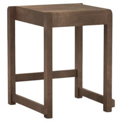 Contemporary Low Stool '01' by FRAMA, Dark Brown Birch