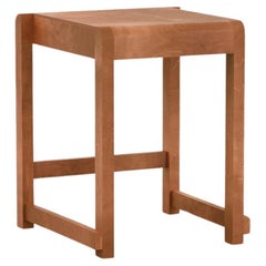 Contemporary Low Stool '01' by FRAMA, Warm Brown Birch
