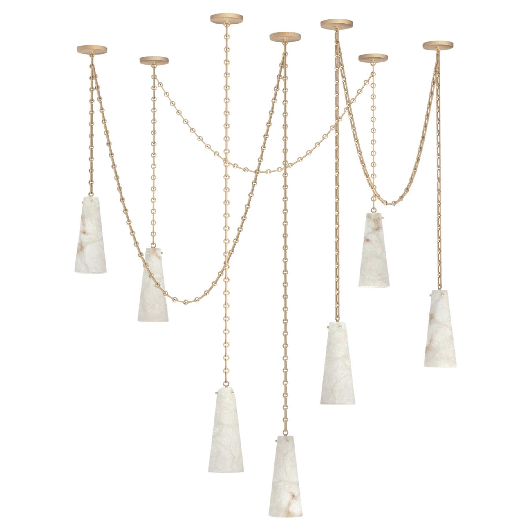 Contemporary Lucca Chandelier 202A-7 in Alabaster by Orphan Work, 2021 For Sale