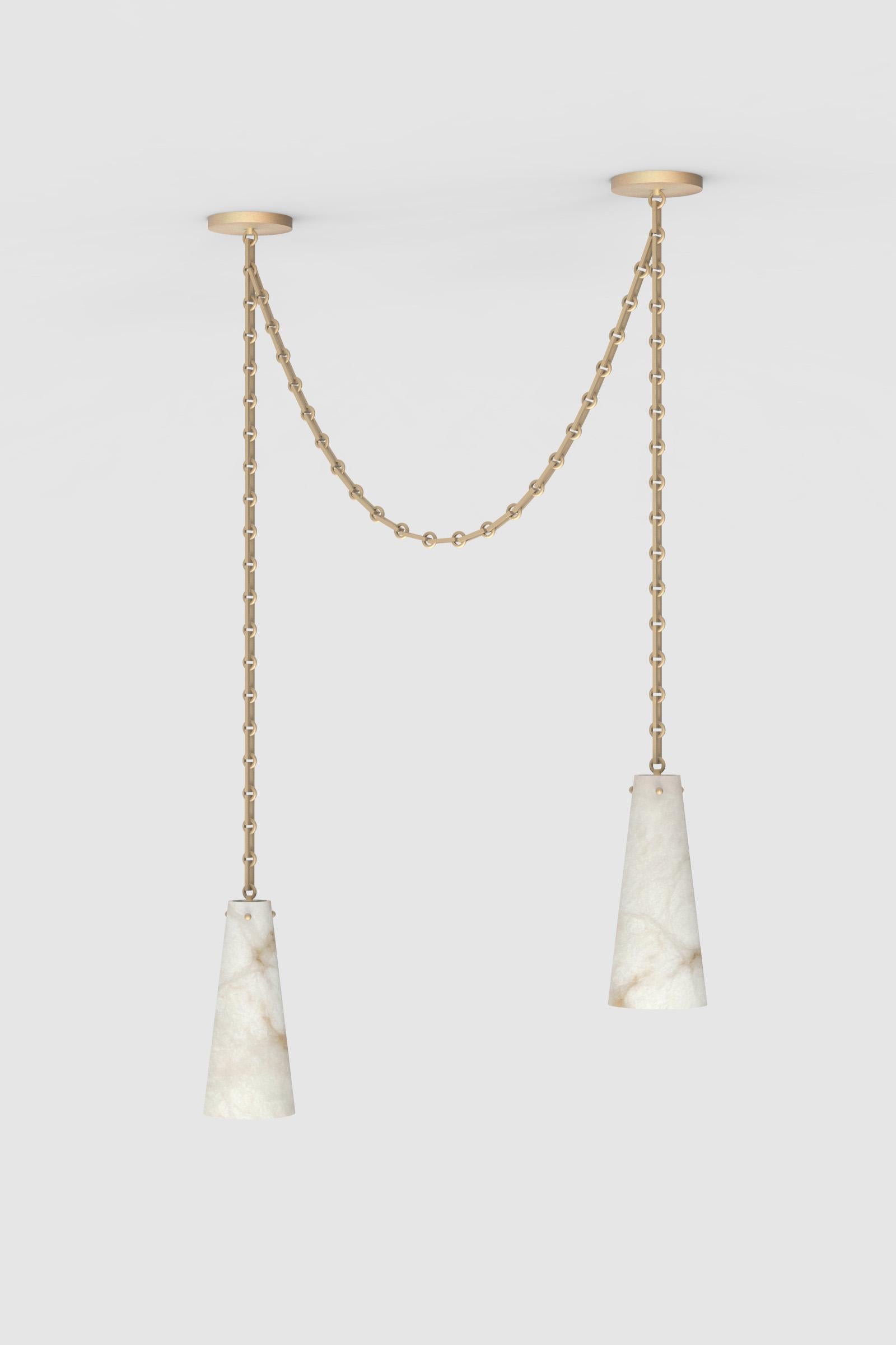 Post-Modern Contemporary Lucca Double Pendant 202A-1S in Alabaster by Orphan Work, 2021 For Sale