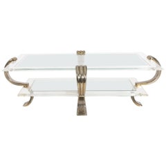Contemporary Lucite and Chrome Coffee Table