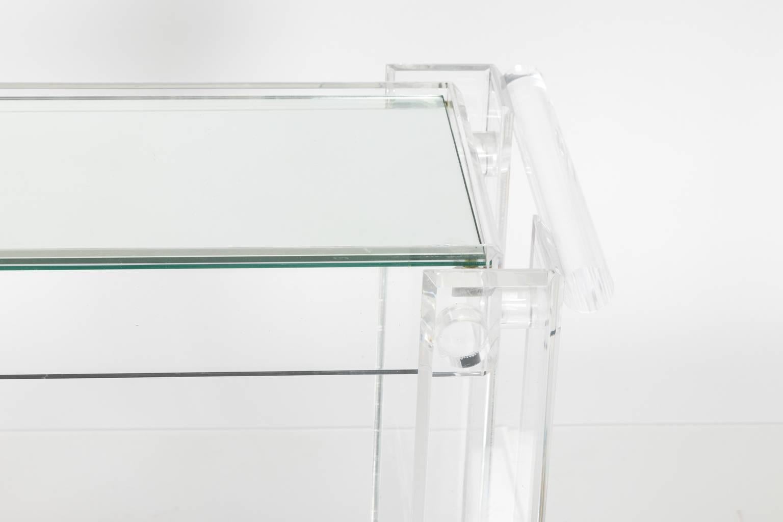 Contemporary Lucite Bar Cart 2