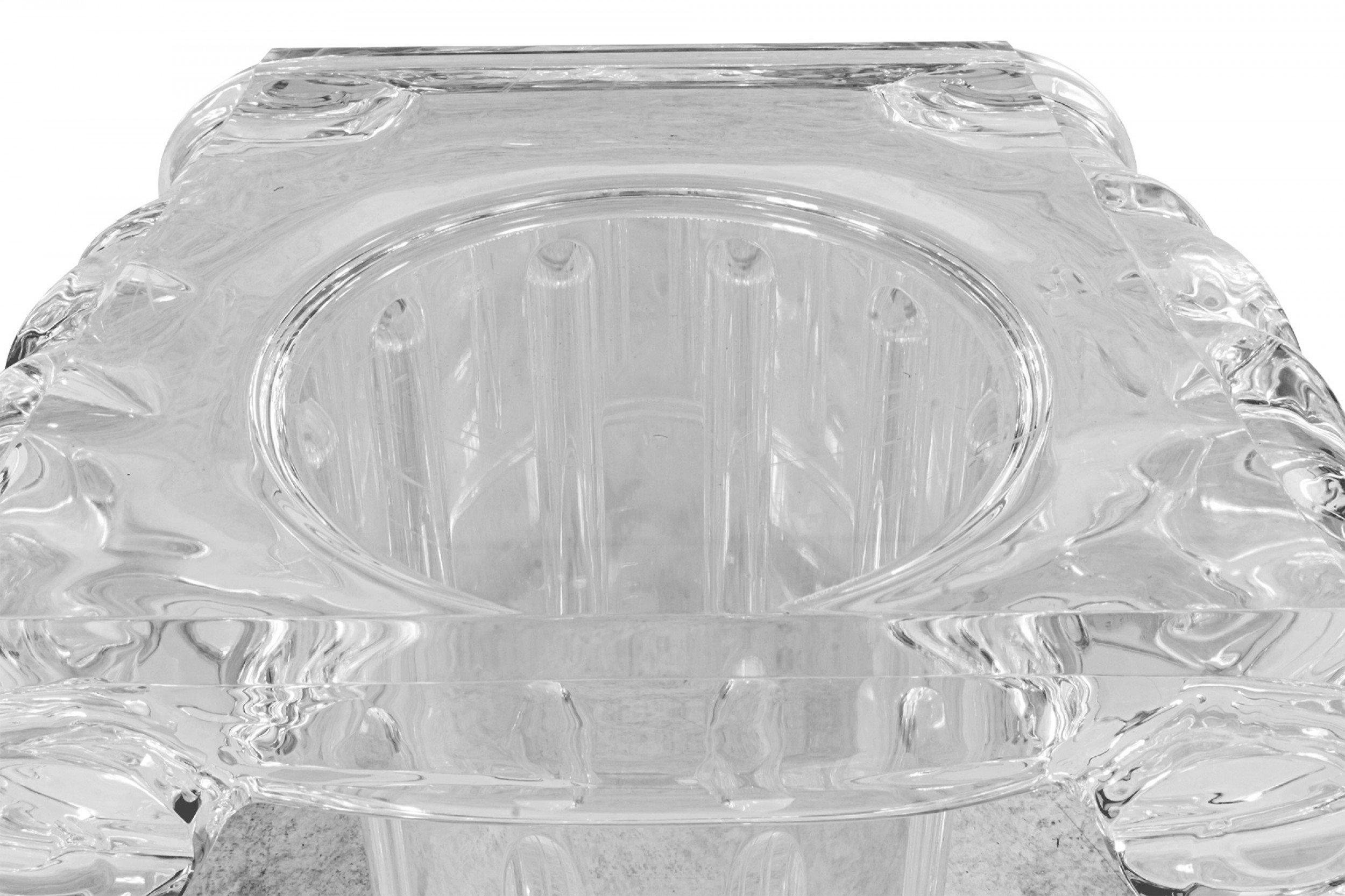 Modern Contemporary Lucite Ionic Column Pedestal