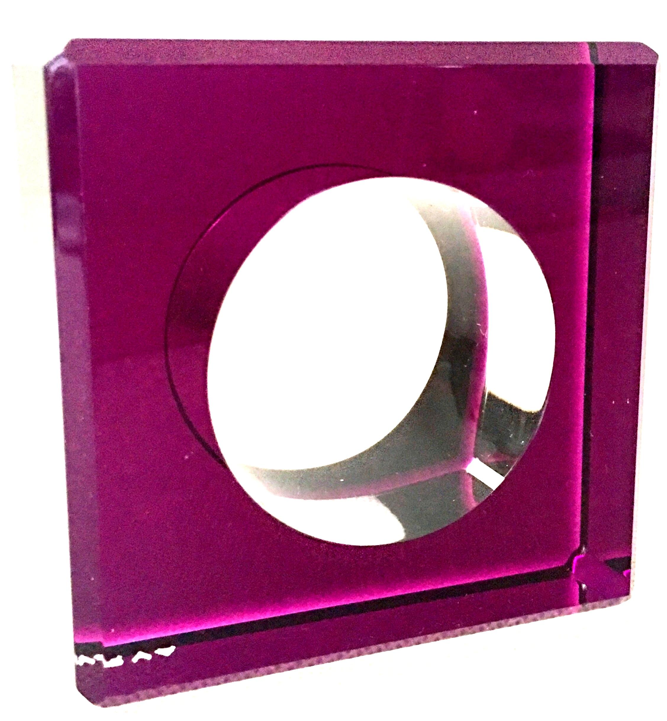 American Contemporary Lucite Square & Round Napkin Rings S/6 By, 