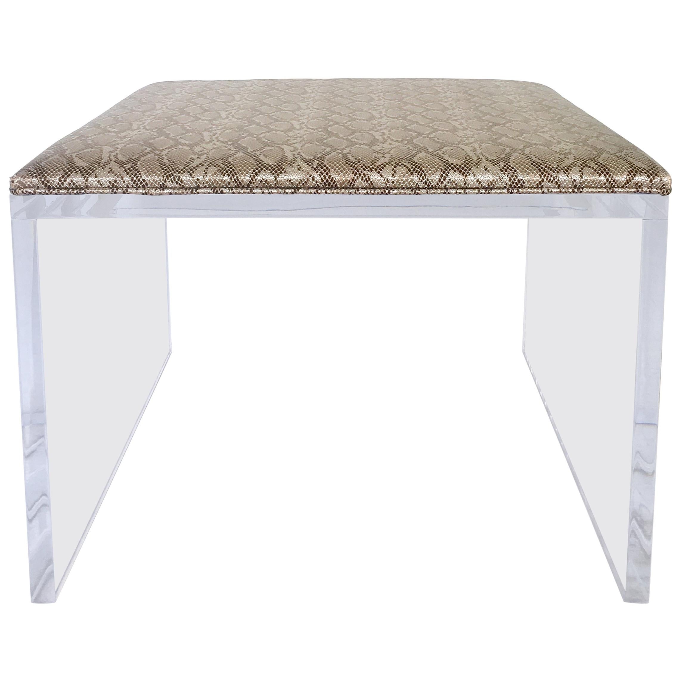 21st Century Contemporary Lucite Upholstered Bench Or Table For Sale