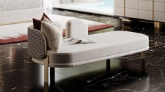 Contemporary Lunara Daybed with Brass Legs