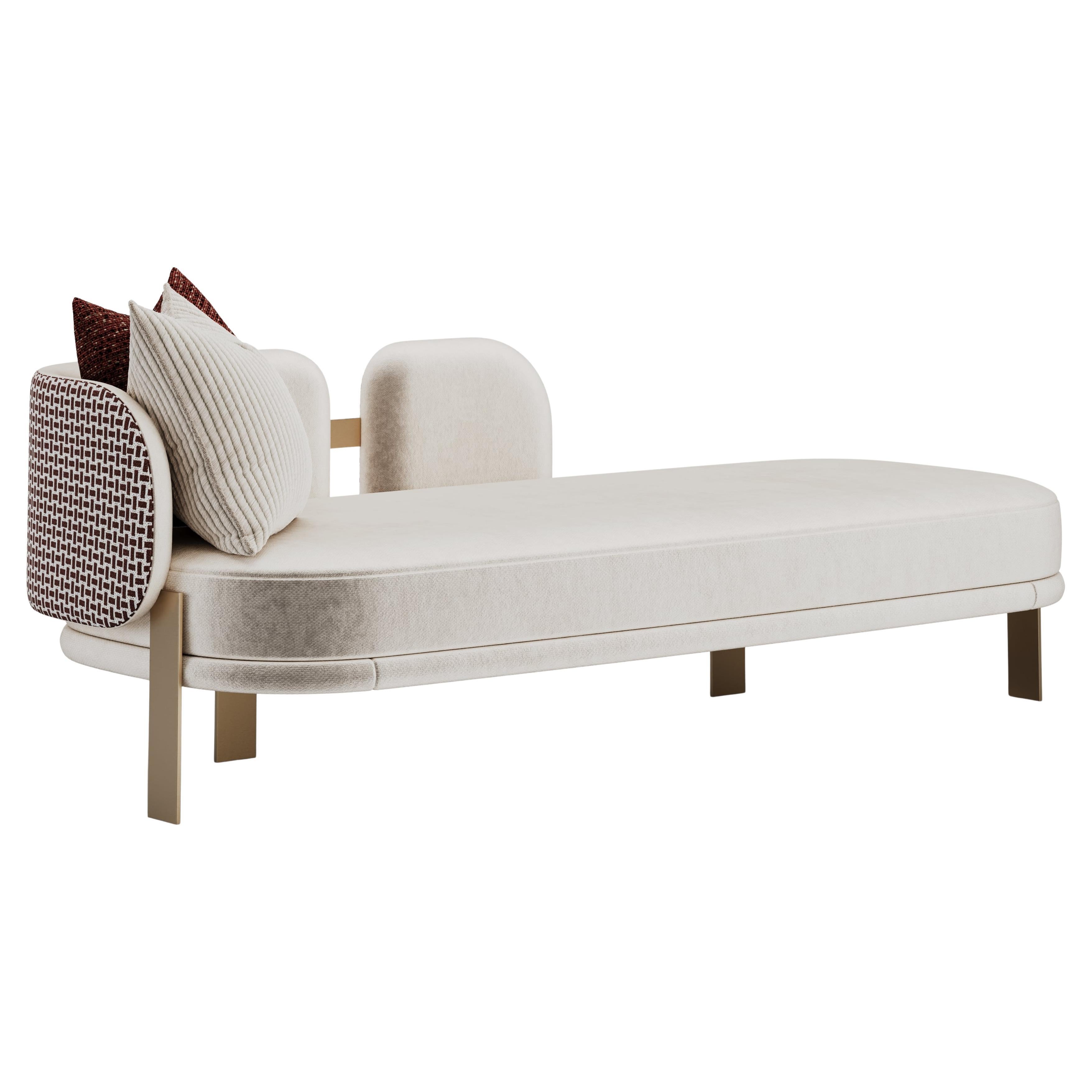 Contemporary Lunara Daybed with Brass Legs