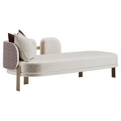 Contemporary Lunara Daybed with Brass Legs