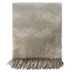 Contemporary Lurex Beige Plaid in Wool, Cashmere and Silk