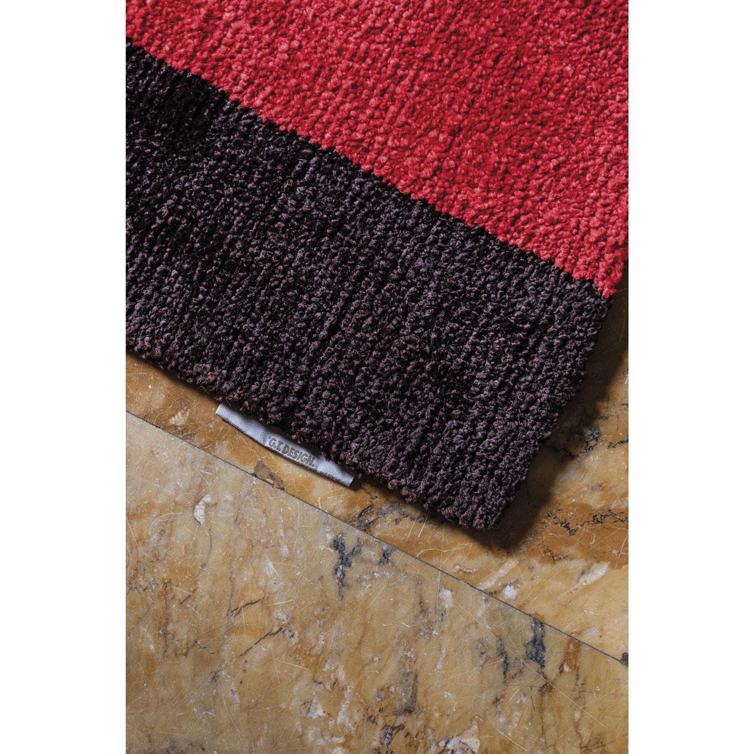 Modern Contemporary Luxury Shiny Red Brown Runner Rug by Deanna Comellini 70x240 cm For Sale
