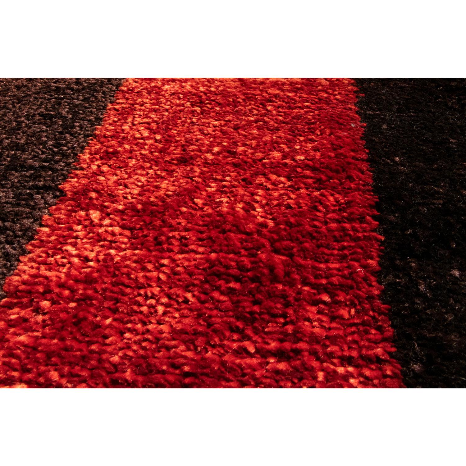 Indian Contemporary Luxury Shiny Red Brown Runner Rug by Deanna Comellini 70x240 cm For Sale
