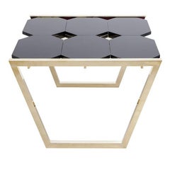 Contemporary m2kr Chess Low Table in Wood and Brass, Italy, 2017