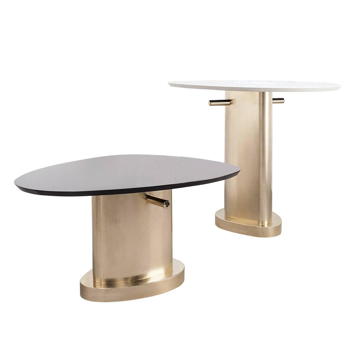 Italian Contemporary m2kr Twins Table Set in Wood and Galvanized Steel, Italy, 2017 For Sale