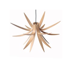 Contemporary Mac Master "Iris" Oak British Ceiling Lamp, United Kingdom, 2018