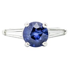 Contemporary Madagascar Sapphire & Diamond Ring in Platinum