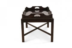 Contemporary Mahogany Removable Tray Top Coffee Table