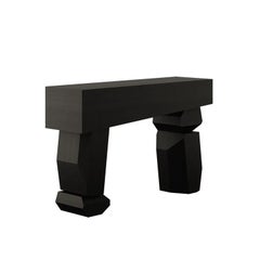 21th century Modern Organic Black Console Table Drawer Natural Oak Wood Veneer
