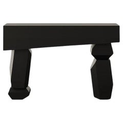 21th century Modern Organic Black Console Table Drawer Natural Oak Wood Veneer
