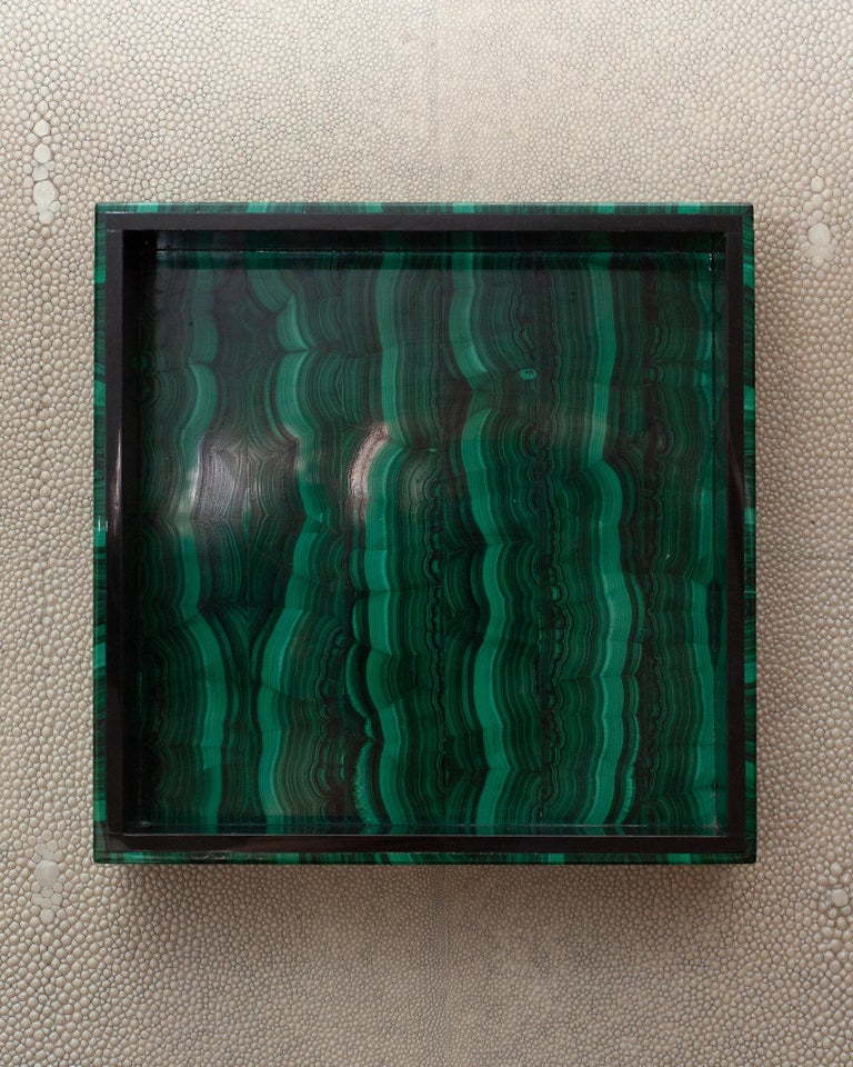 Contemporary Malachite and Black Marble Vanity Tray For Sale at 1stDibs