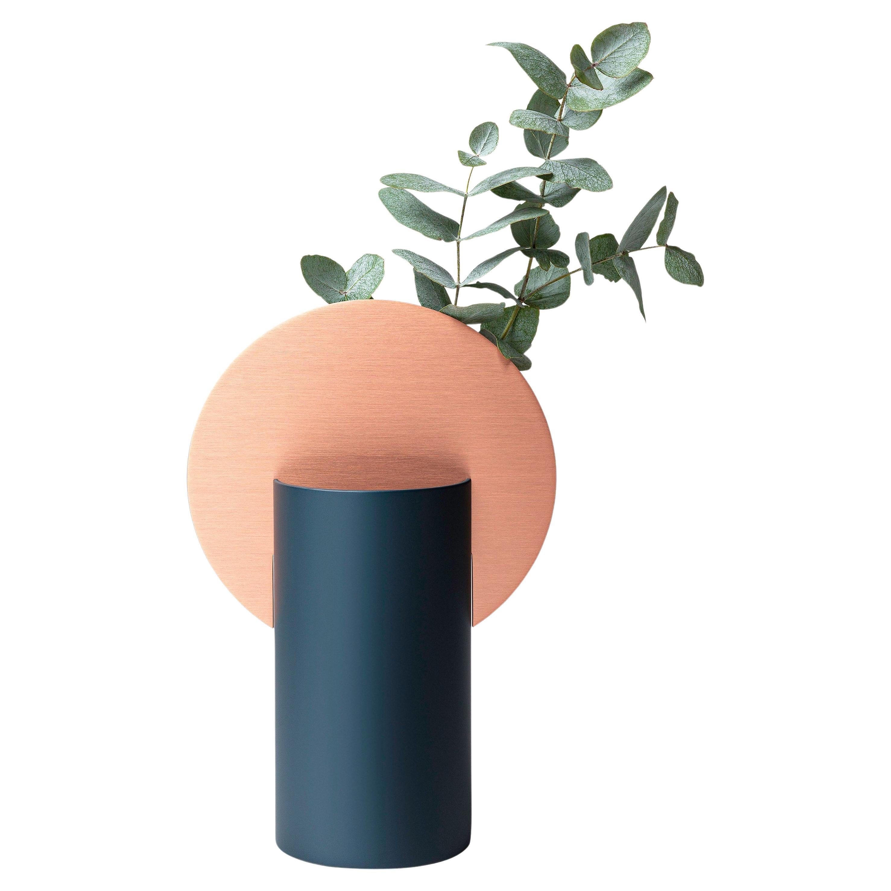 Contemporary 'Malevich Vase CS5' by Noom, Copper and Green Steel For Sale