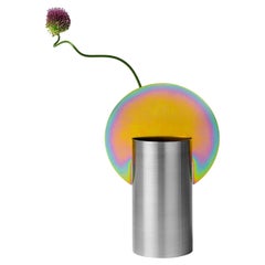  Contemporary 'Malevich Vase CSL7' by NOOM, Rainbow Zinc Plating Steeel