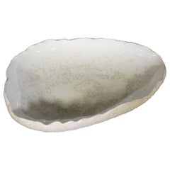 Contemporary Malifance Atelier Nziru White Large Porcelain Oyster Shell Plate