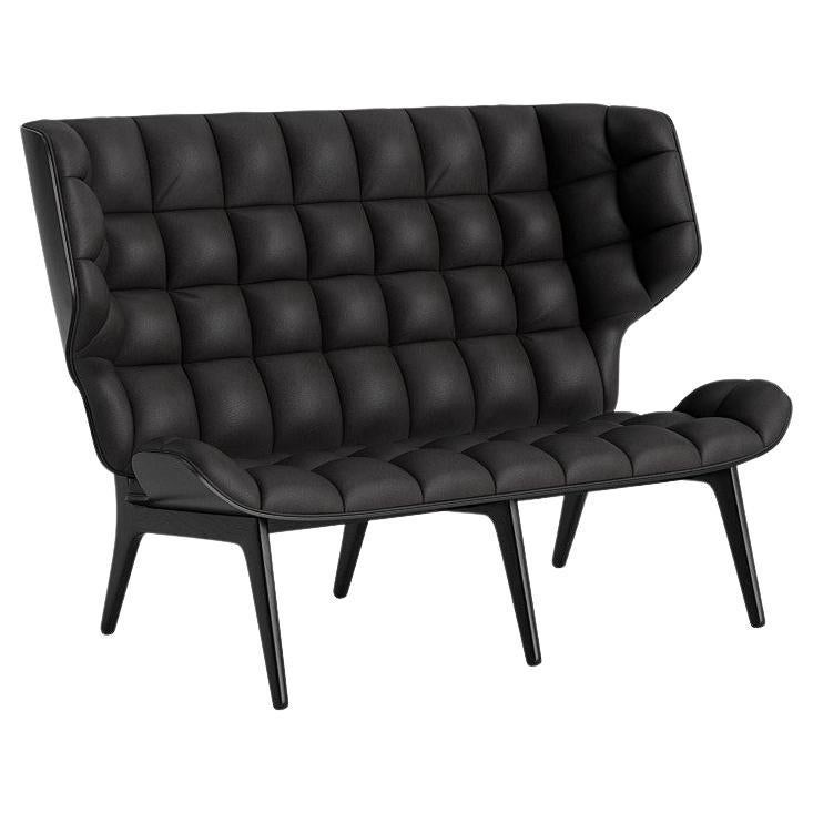 Contemporary 'Mammoth' Sofa by Norr11, Black Oak, Dunes Leather For Sale