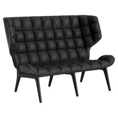 Contemporary 'Mammoth' Sofa by Norr11, Black Oak, Dunes Leather